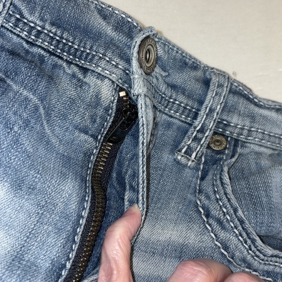 BKE Denim jeans Jake style bootcut stretch midrise embroidered pockets Sz 32L - Picture 5 of 9